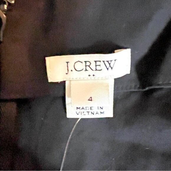 J Crew Ruffle Tie Sleeve Dress Black Size 4 New With Tags - Picture 4 of 7